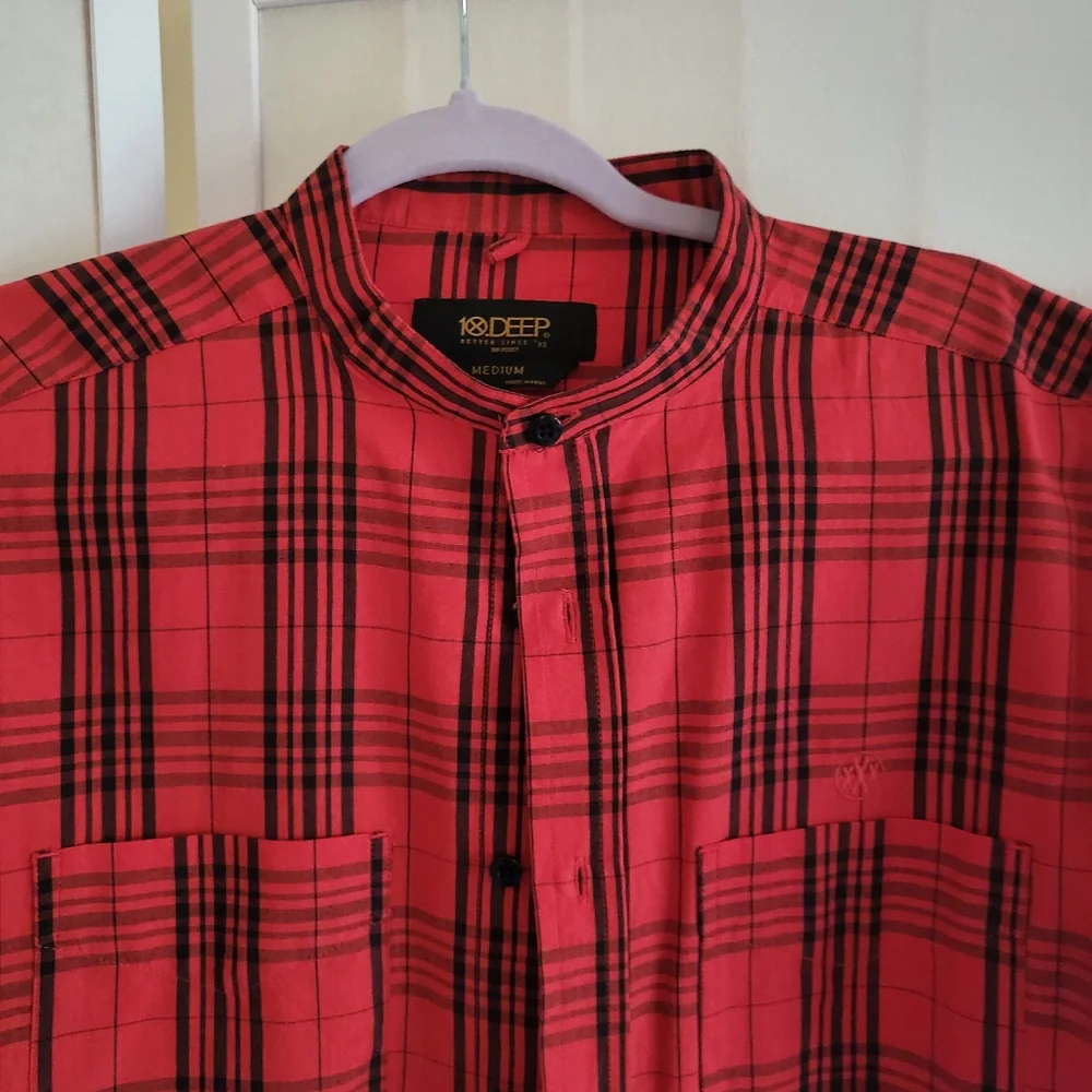 10.Deep Red Black Shirt M - Picture 3 of 6